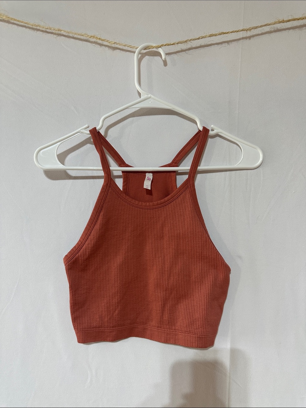 SO Rust Ribbed Cropped Tank Top 0084